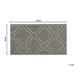 Beliani Tapis extérieur gris et marron au motif à carreaux 60 x 105 cm JALNA