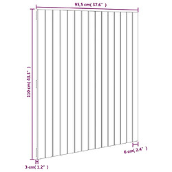 vidaXL Tête de lit murale 95,5x3x110 cm Bois massif de pin pas cher