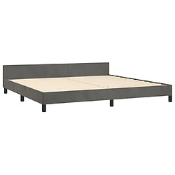 Maison Chic Lit adulte - Cadre Structure de lit avec tête de lit Contemporain Gris foncé 200x200 cm Velours -MN69040 pas cher