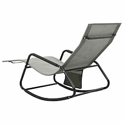 Maison Chic Chaise longue - Transat - Bain de Soleil acier et textilène gris pas cher