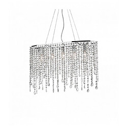 Ideal Lux Suspension Chromée en cristal RAIN CLEAR 5 ampoules