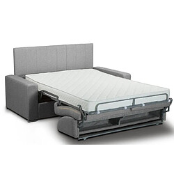 Inside 75 Canapé lit CanapExpress lattes 160cm matelas mémory 22cm tête de lit intégrée tweed gris silex