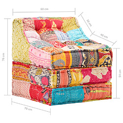 vidaXL Pouf modulaire Patchwork Tissu pas cher