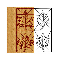 EPIKASA Décoration Murale en Métal et Bois Feuille 5