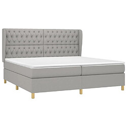 Avis Maison Chic Lit Adulte - Lit simple Lit à sommier tapissier avec matelas moelleux - Meuble de Chambre - Gris clair 200x200cm Tissu -MN45053