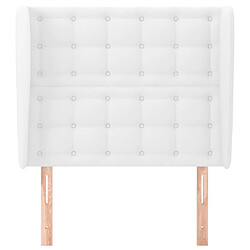 Avis Maison Chic Tête de lit scandinave avec oreilles,meuble de chambre Blanc 103x23x118/128 cm Similicuir -MN63751