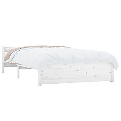 Avis Maison Chic Lit adulte - Lit simple Cadre de lit,Structure du lit Contemporain Blanc Bois massif 120x200 cm -MN17167