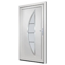 Avis vidaXL Porte d'entrée blanc 98x190 cm PVC