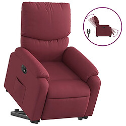 vidaXL Fauteuil inclinable électrique rouge bordeaux tissu