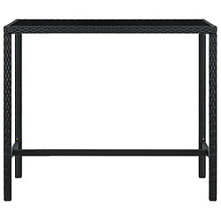 vidaXL Table bar de jardin Noir 130x60x110 cm Résine tressée et verre