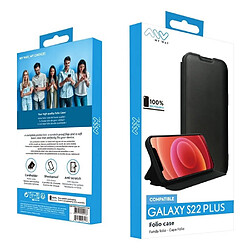 My Way Myway Étui Folio pour Samsung Galaxy S22 Plus Fonction Stand Noir