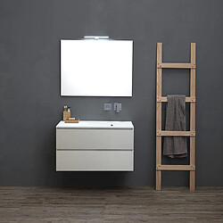 Kiamami Valentina MUEBLE DE SALLE DE BAIN 90CM GRIS PERLE ÉVIER BAIGNOIRE À DROITE | VALENTINA