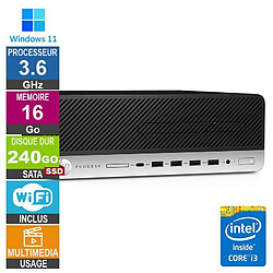 PC HP 600 G4 SFF i3-8100 3.60GHz 16Go/240Go SSD Wifi W11 - Reconditionné