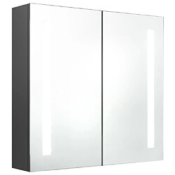 vidaXL Armoire de salle de bain à miroir LED Gris 62x14x60 cm