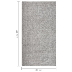 Acheter vidaXL Tapis shaggy antidérapant Gris clair 80x150 cm