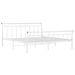 vidaXL Cadre de lit sans matelas blanc métal 200x200 cm