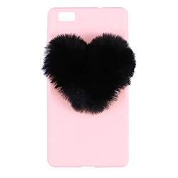 Universal Étui de téléphone créatif de style adolescent microfibre charmant coeur en peluche couverture de téléphone pour Huawei P8 Lite 2017 (rose)