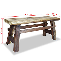 Acheter vidaXL Banc bois de récupération mélangé 100x28x43 cm