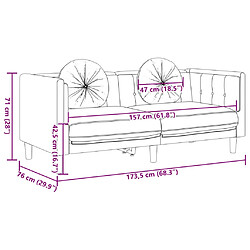 vidaXL Canapé à 2 places avec coussins marron similicuir daim pas cher