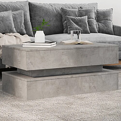 Maison Chic Table basse pour salon | Table à café avec lumières LED gris béton 90x50x40 cm -GKD43566