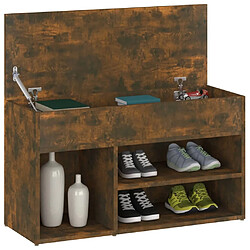 Avis Maison Chic Banc à chaussures | Meuble de rangement à chaussures Meuble d'Entrée Chêne fumé 80x30x45 cm Bois d'ingénierie -MN86562