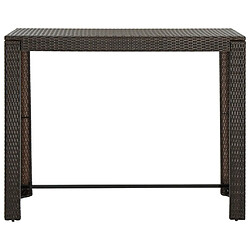 vidaXL Table de bar de jardin Marron 140,5x60,5x110,5cm Résine tressée