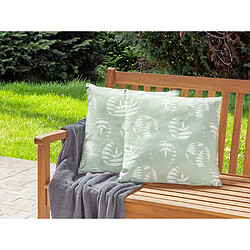 Beliani Lot de 2 coussins ALASSIO 45 x 45 cm Motif de plante Vert