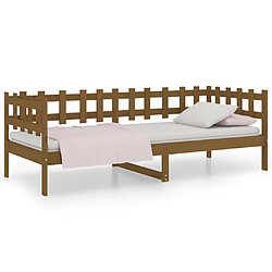 vidaXL Lit de jour sans matelas marron miel 90x190 cm bois pin massif