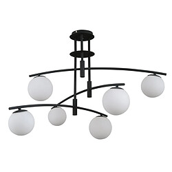 Italux Plafonnier globe moderne à 6 lumières, G9 Matériau : Verre,acier,aluminium Coloris : Satiné noir Nombre d'ampoules : 6 Type d'ampoule : G9 Puissance max par ampoule (W) : 5 Ampoules incluses : Non IP : 20 Hauteur en Cm :