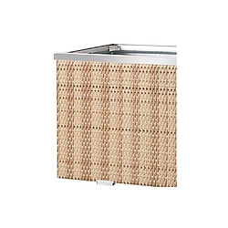 Avis Rattan Art Jardinière en résine tressée avec réserve d'eau et cadre en aluminium 50 x 50 x 43 cm Marron et beige.