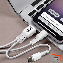 Avis Câble USB / USB-C vers USB-C 60W Charge et Synchro Longueur 1,2m LinQ Blanc