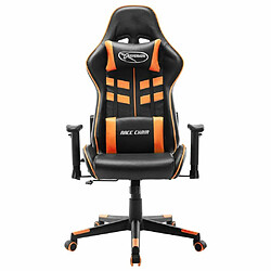 Maison Chic Chaise de jeu, Chaise gaming, Fauteuil gamer d'ordinateur,Chaise de Bureau Noir et orange Cuir artificiel -GKD94653