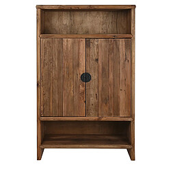 Pegane Armoire de rangement avec 2 portes en bois coloris marron - Longueur 100 x Profondeur 45 x Hauteur 160 cm