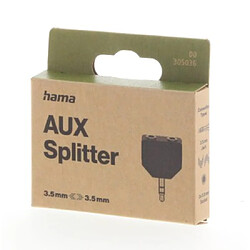 HAMA Adaptateur audio, jack mâle 3,5 mm - 2 jacks femelle 3,5 m, stéréo