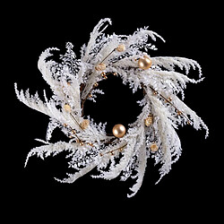 Acheter BigBuy Christmas Couronne de Noël Blanc Doré Plastique 60 cm