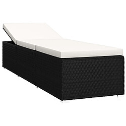 Acheter Maison Chic Chaise longue | Transat Bain de soleil et table à thé Résine tressée Blanc crème -GKD55308