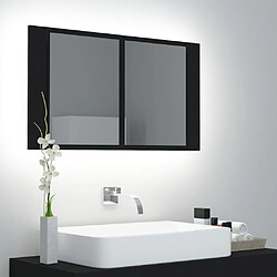 Maison Chic Armoire à miroir de salle de bain,Meuble de rangement,Meuble bas de bain LED Noir 80x12x45 Acrylique -GKD256536