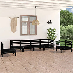 Maison Chic Salon de jardin 6 pcs - Table et chaises d'extérieur - Mobilier/Meubles de jardin Moderne Noir Bois de pin massif -MN70428