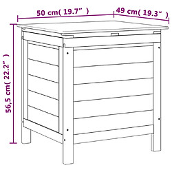 vidaXL Boîte de rangement de jardin blanc bois massif de sapin pas cher