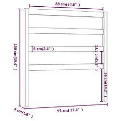 Acheter vidaXL Tête de lit Marron miel 95x4x100 cm Bois massif de pin