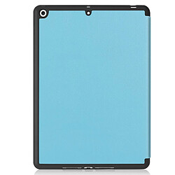 Avis Etui en PU avec support tripliure et porte-stylo bleu pour votre Apple iPad 10.2 (2019)