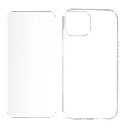 Avizar Coque pour iPhone 15 Silicone Gel et Verre Trempé 9H Transparent