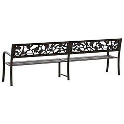 Avis Helloshop26 Banc de jardin meuble de patio d'extérieur terrasse double de jardin 246 cm noir acier 02_0011828