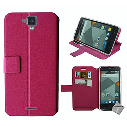 Htdmobiles Housse etui portefeuille pour SFR Startrail 9 + film ecran - ROSE