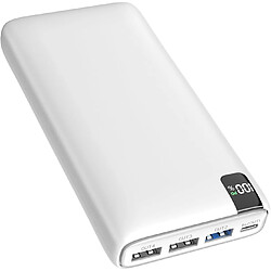 SANAG Batterie Externe 26800Mah, 22,5W Pd Batterie Portable Usb C Power Delivery Avec Ecran Lcd Power Bank Avec 4 Ports Usb Pour Iphone, Ipad, Galaxy, Android Et Autres (Blanc)