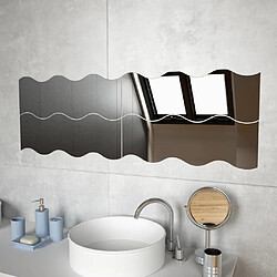 Maison Chic Miroir mural | Miroir Décoration pour Maison Salle de Bain 4 pcs 60 x 18,5 cm Ondulé Verre -GKD63369