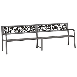 vidaXL Banc double de jardin 246 cm Gris Acier