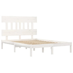 Acheter Maison Chic Lit adulte - Lit simple Cadre de lit,Structure du lit Contemporain Blanc Bois massif 160x200 cm -MN35993