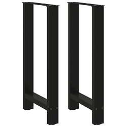 vidaXL Pieds de table basse noir 2 pcs 40x(90-91) cm acier