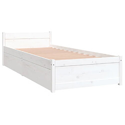 Avis vidaXL Cadre de lit sans matelas avec tiroirs blanc